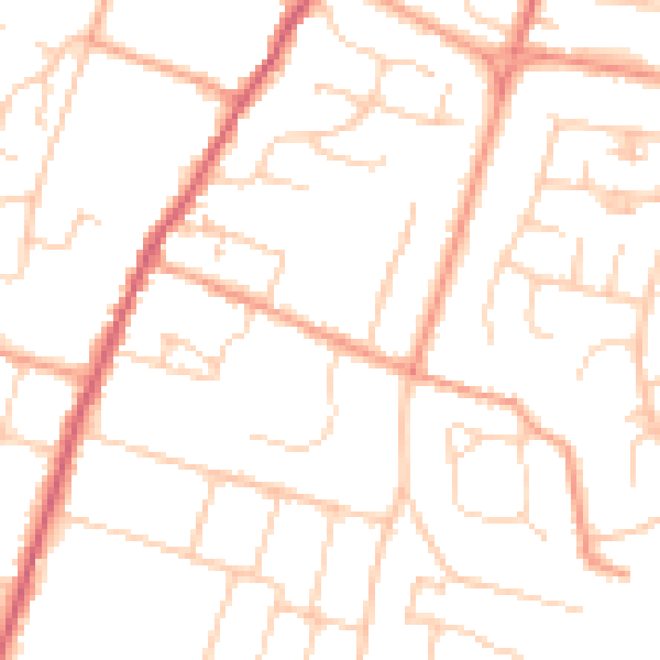 Daytime road noise heatmap for PO20 0BN
