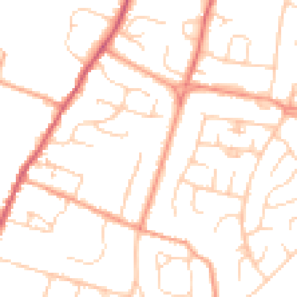 Daytime road noise heatmap for PO20 0BP