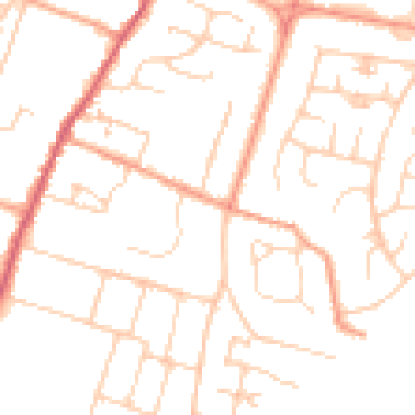 Daytime road noise heatmap for PO20 0BS