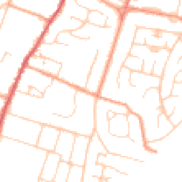 Daytime road noise heatmap for PO20 0BT