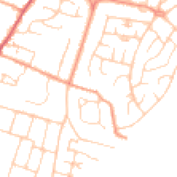 Daytime road noise heatmap for PO20 0BU