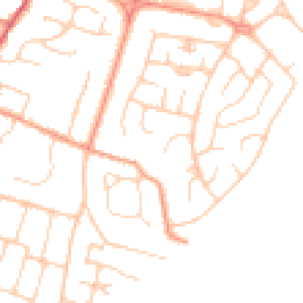 Daytime road noise heatmap for PO20 0BY