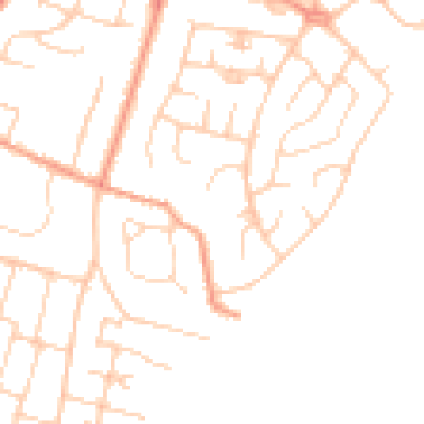 Daytime road noise heatmap for PO20 0BZ