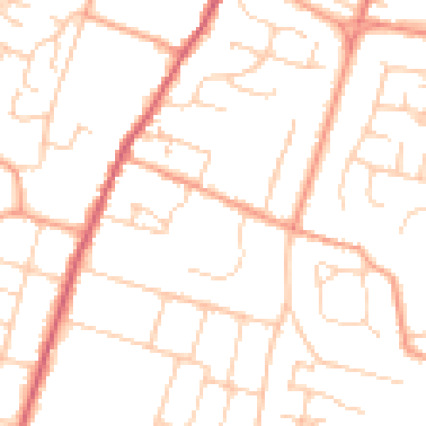 Daytime road noise heatmap for PO20 0DD