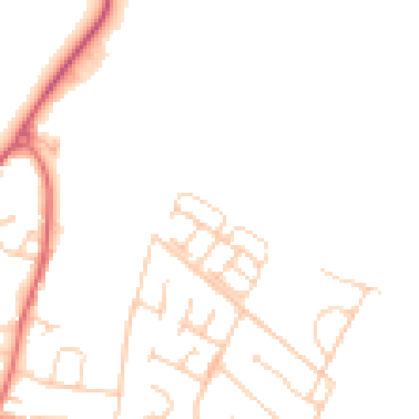 Daytime road noise heatmap for PO20 0DE