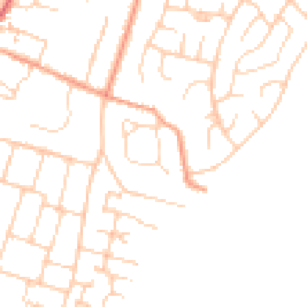 Daytime road noise heatmap for PO20 0DF