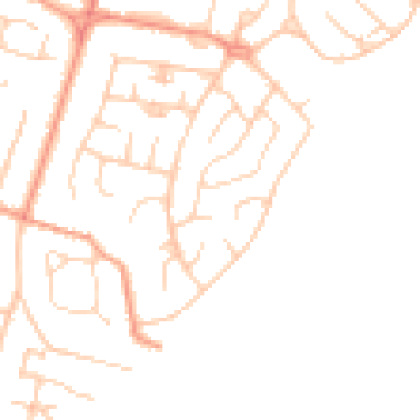 Daytime road noise heatmap for PO20 0DR