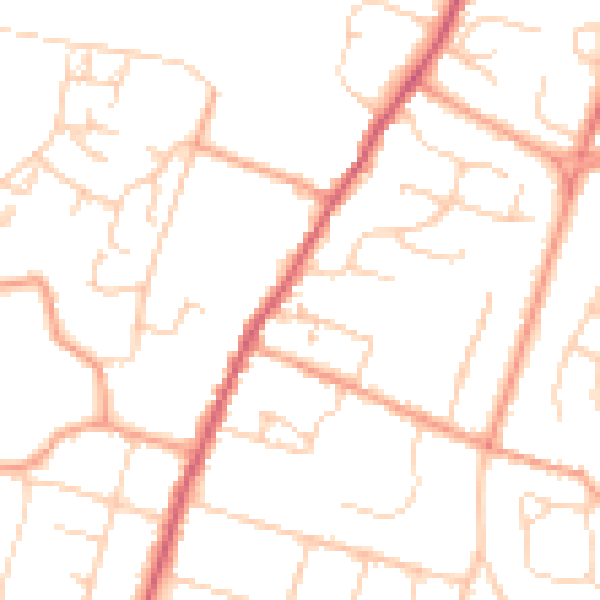 Daytime road noise heatmap for PO20 0FS