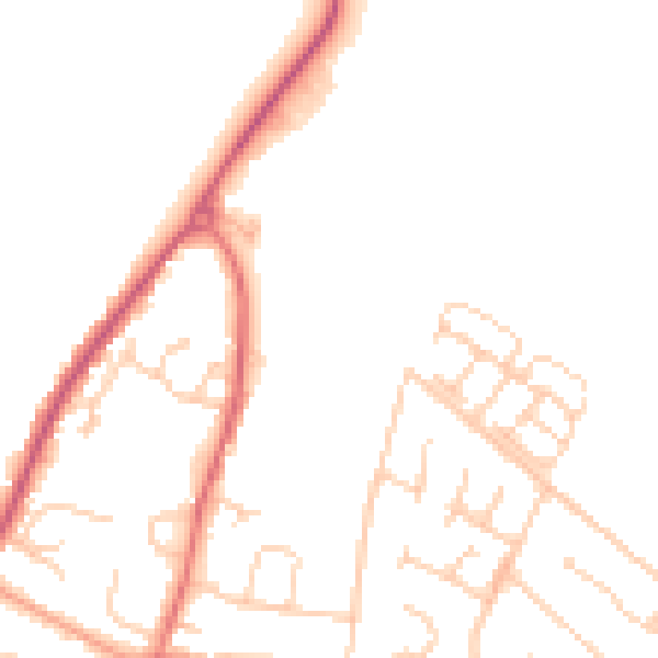 Daytime road noise heatmap for PO20 0GB