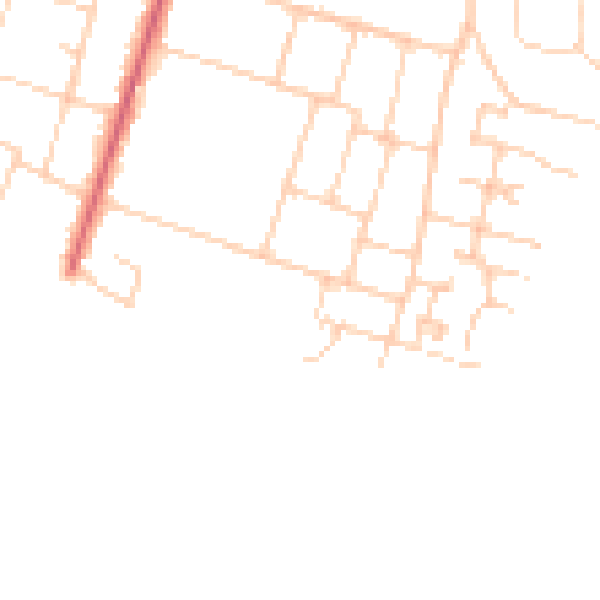 Daytime road noise heatmap for PO20 0HX