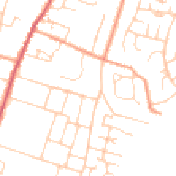 Daytime road noise heatmap for PO20 0JD