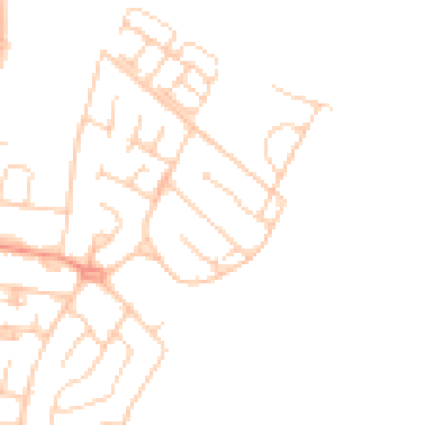 Daytime road noise heatmap for PO20 0PJ