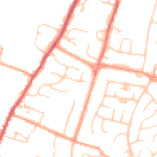 Daytime road noise heatmap for PO20 0RA