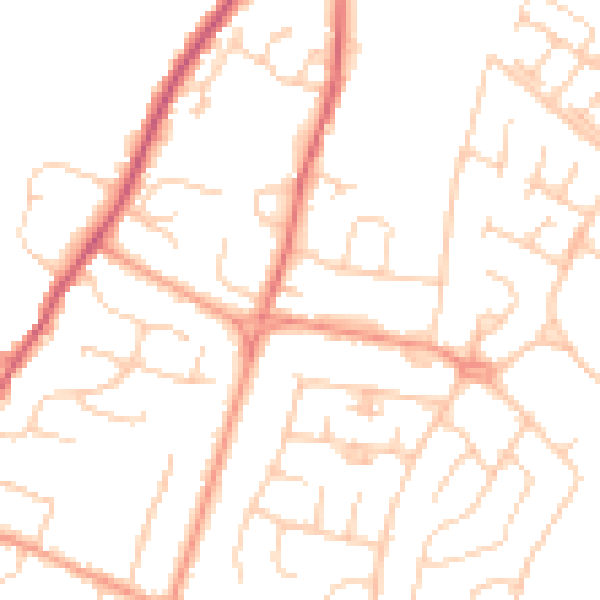 Daytime road noise heatmap for PO20 0SA