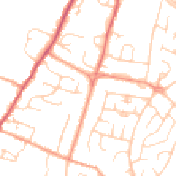 Daytime road noise heatmap for PO20 0SF