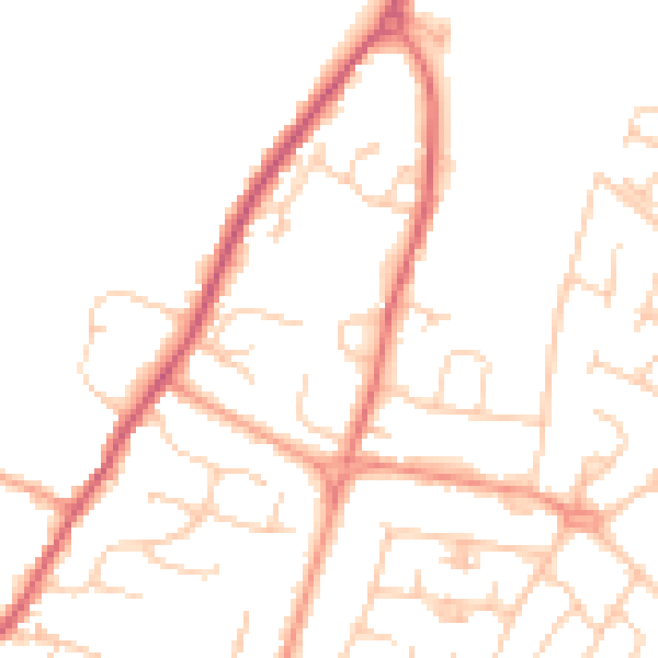 Daytime road noise heatmap for PO20 0SJ