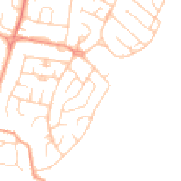 Daytime road noise heatmap for PO20 0SX