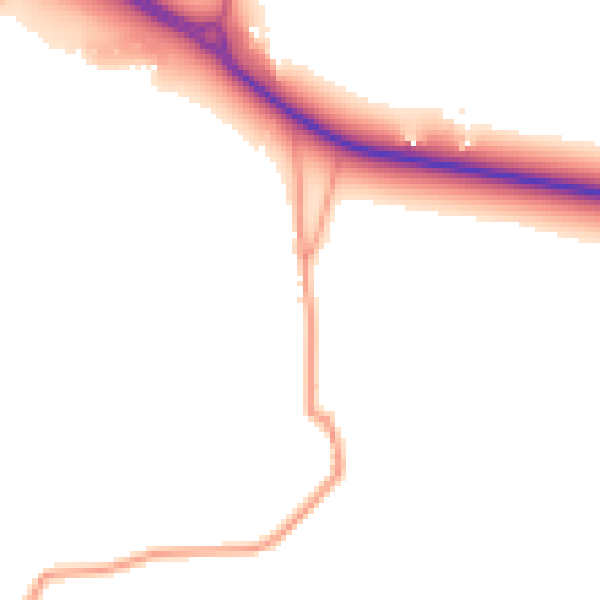 Daytime road noise heatmap for PO20 1DZ
