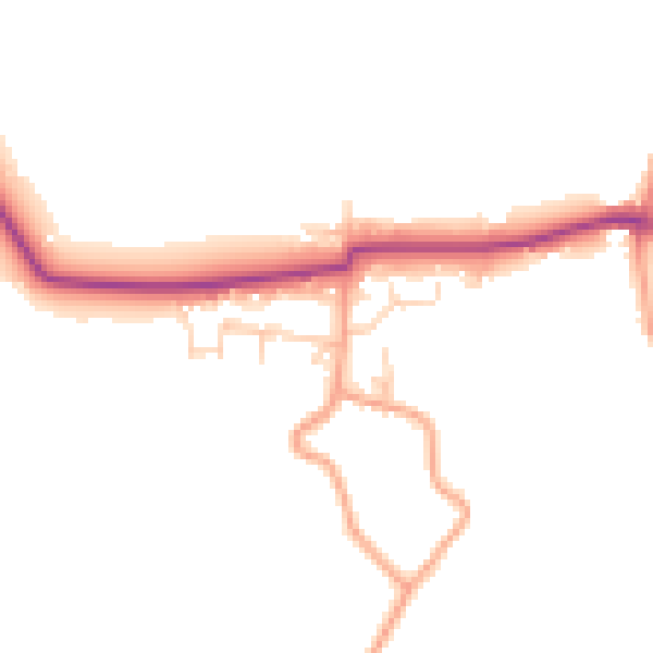 Daytime road noise heatmap for PO20 1JH