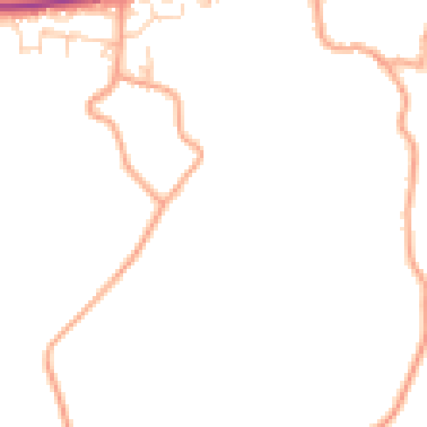 Daytime road noise heatmap for PO20 1JX