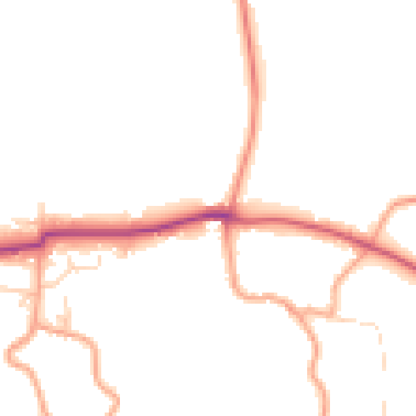 Daytime road noise heatmap for PO20 1LD