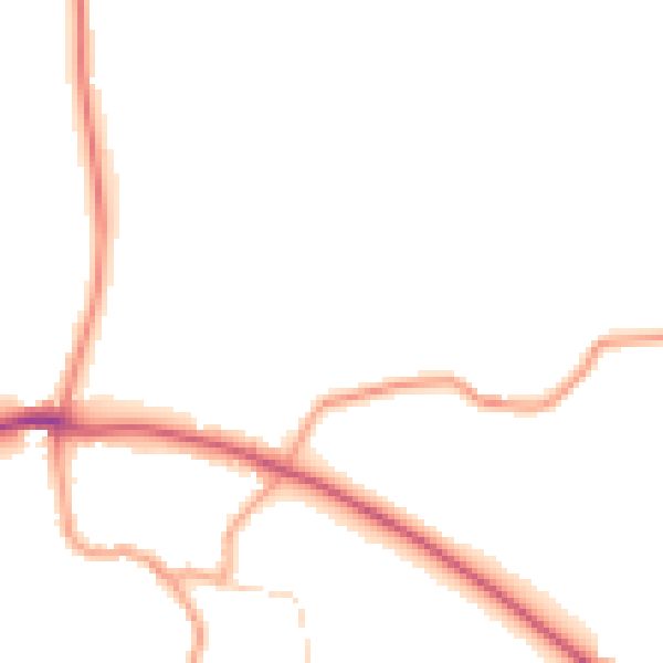 Daytime road noise heatmap for PO20 1LH