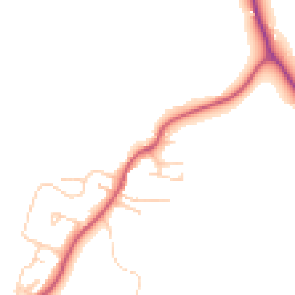 Daytime road noise heatmap for PO20 1NR