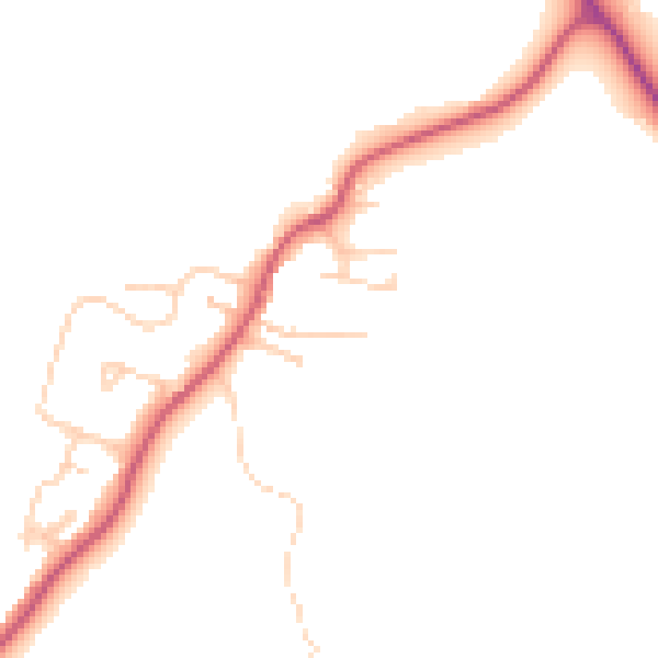 Daytime road noise heatmap for PO20 1NY