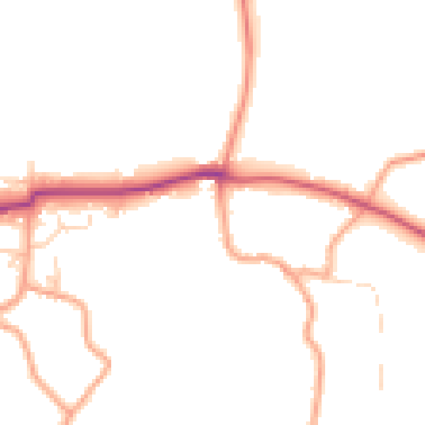 Daytime road noise heatmap for PO20 1PW