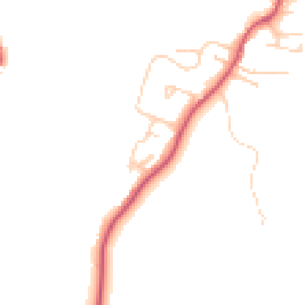 Daytime road noise heatmap for PO20 1QF