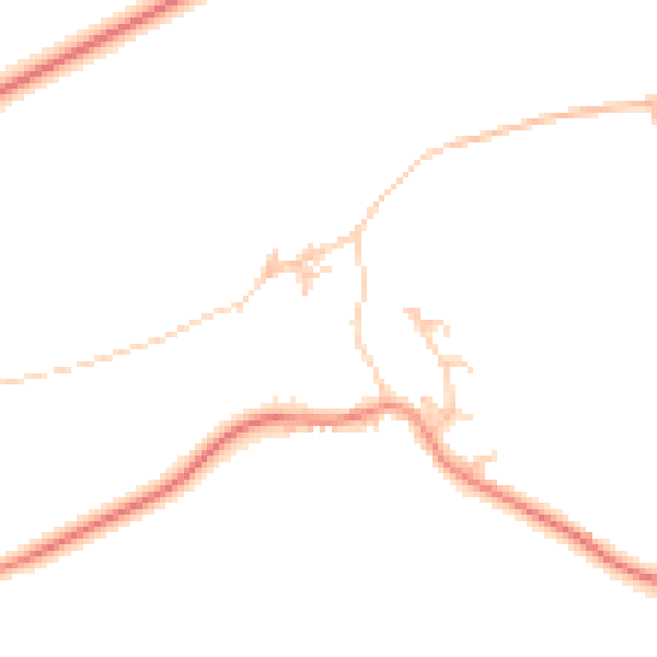 Daytime road noise heatmap for PO20 2AZ