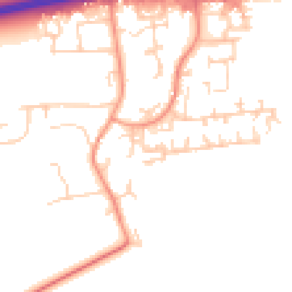 Daytime road noise heatmap for PO20 2BB