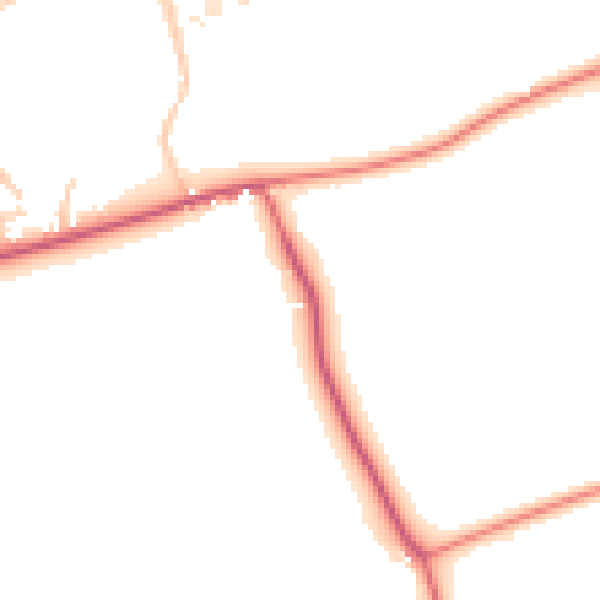 Daytime road noise heatmap for PO20 2BN