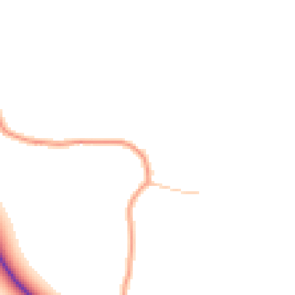 Daytime road noise heatmap for PO20 2DT