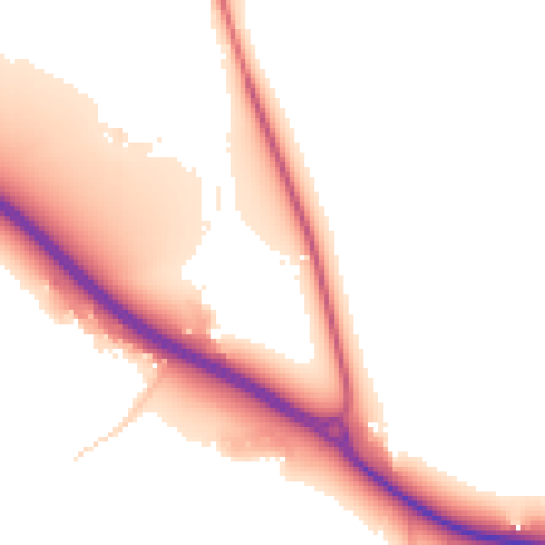 Daytime road noise heatmap for PO20 2EN