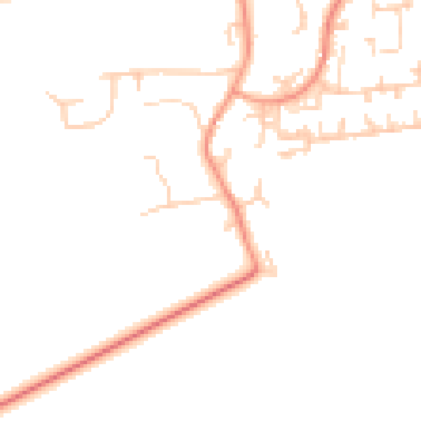 Daytime road noise heatmap for PO20 2EZ