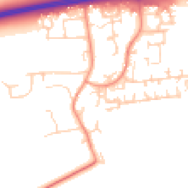 Daytime road noise heatmap for PO20 2FE