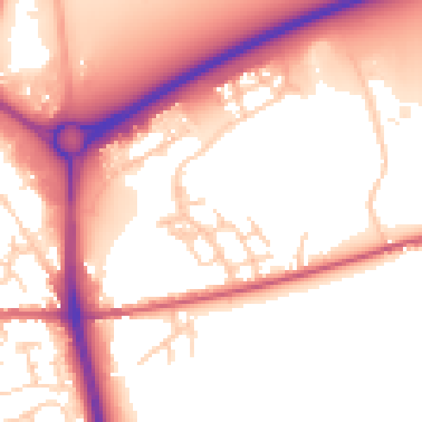 Daytime road noise heatmap for PO20 2GU
