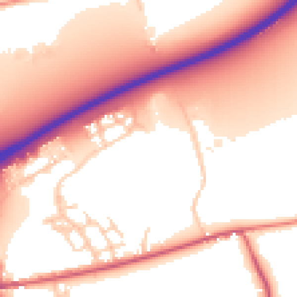 Daytime road noise heatmap for PO20 2JY