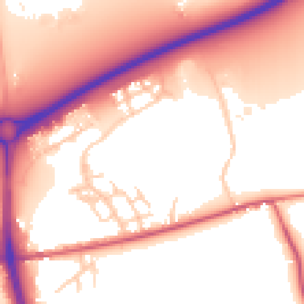 Daytime road noise heatmap for PO20 2LH