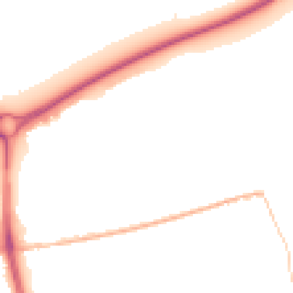 Night-time road noise heatmap for PO20 2LH