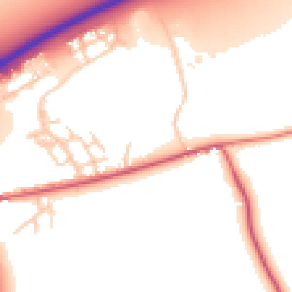 Daytime road noise heatmap for PO20 2LP