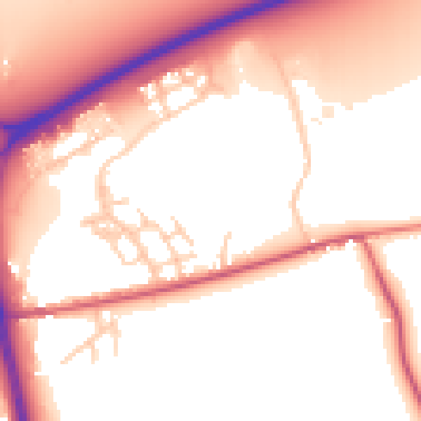 Daytime road noise heatmap for PO20 2LQ
