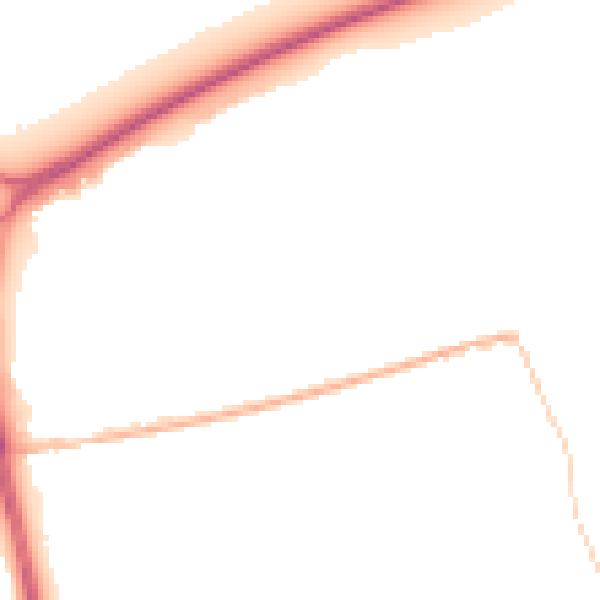 Night-time road noise heatmap for PO20 2LQ