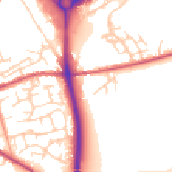 Daytime road noise heatmap for PO20 2NH