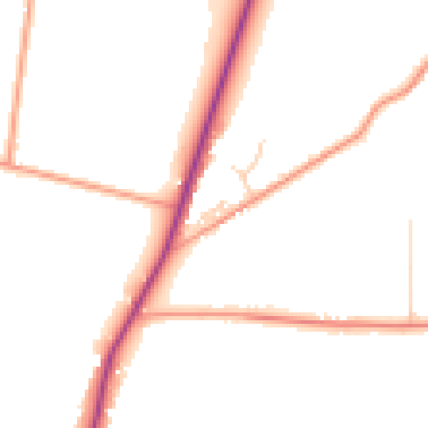 Daytime road noise heatmap for PO20 3AA