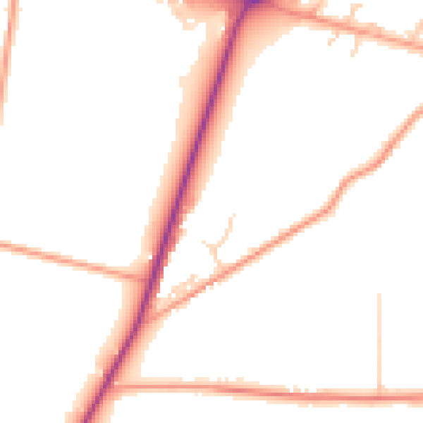 Daytime road noise heatmap for PO20 3AD