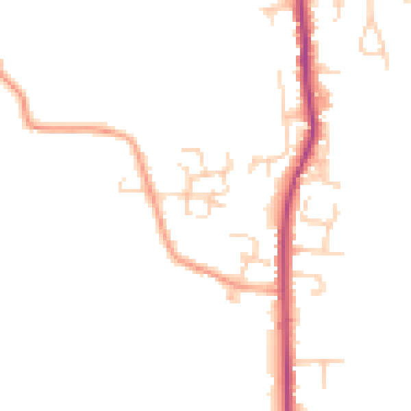 Daytime road noise heatmap for PO20 3AJ