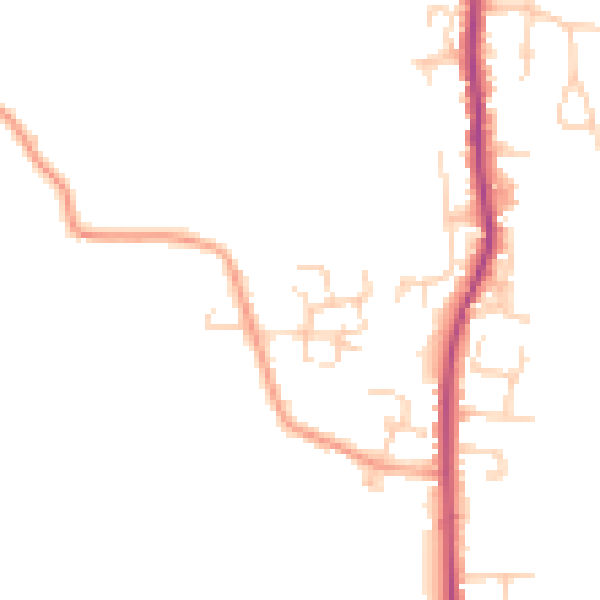 Daytime road noise heatmap for PO20 3AP