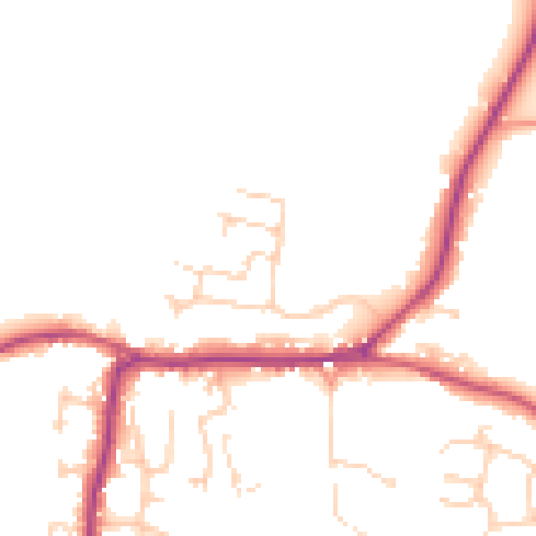 Daytime road noise heatmap for PO20 3AR